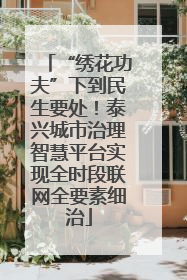 “绣花功夫”下到民生要处！泰兴城市治理智慧平台实现全时段联网全要素细治