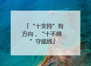 “十支持”有方向,“十不得”守底线