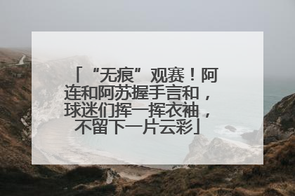 “无痕”观赛！阿连和阿苏握手言和，球迷们挥一挥衣袖，不留下一片云彩
