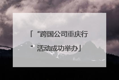 “跨国公司重庆行”活动成功举办