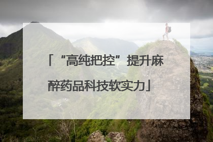 “高纯把控”提升麻醉药品科技软实力