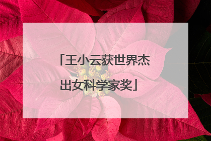 王小云获世界杰出女科学家奖