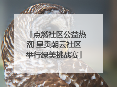 点燃社区公益热潮 呈贡朝云社区举行绿美挑战赛