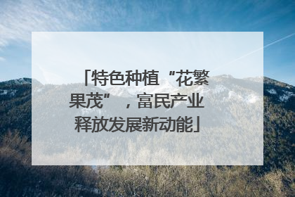 特色种植“花繁果茂”，富民产业释放发展新动能