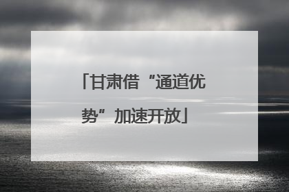 甘肃借“通道优势”加速开放