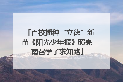 百校播种“立德”新苗《阳光少年报》照亮南召学子求知路
