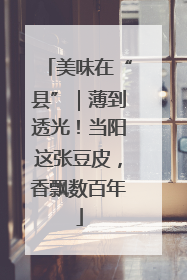 美味在“县”｜薄到透光！当阳这张豆皮，香飘数百年