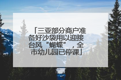 三亚部分商户准备好沙袋用以迎接台风“蝴蝶”，全市幼儿园已停课