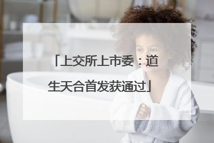 上交所上市委：道生天合首发获通过