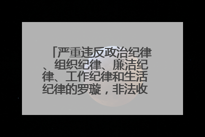 严重违反政治纪律、组织纪律、廉洁纪律、工作纪律和生活纪律的罗璇，非法收受他人巨额财物