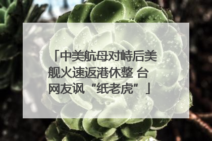 中美航母对峙后美舰火速返港休整 台网友讽“纸老虎”