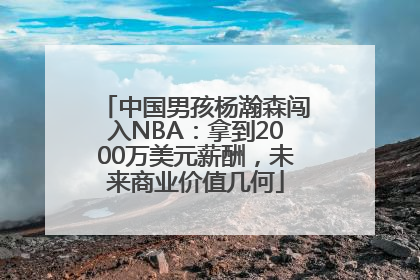 中国男孩杨瀚森闯入NBA：拿到2000万美元薪酬，未来商业价值几何