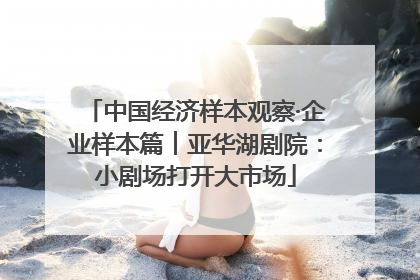 中国经济样本观察·企业样本篇︱亚华湖剧院：小剧场打开大市场