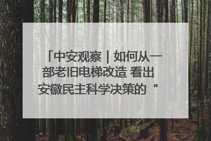 中安观察｜如何从一部老旧电梯改造 看出安徽民主科学决策的“高分秘诀”？