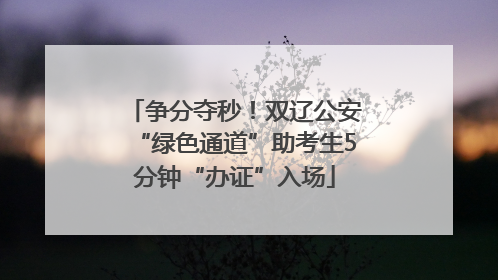 争分夺秒！双辽公安“绿色通道”助考生5分钟“办证”入场