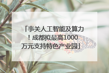 事关人工智能及算力！成都拟最高1000万元支持特色产业园