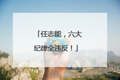 任志能，六大纪律全违反！