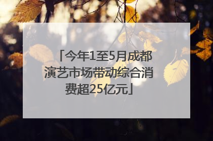 今年1至5月成都演艺市场带动综合消费超25亿元