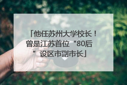 他任苏州大学校长！曾是江苏首位“80后”设区市副市长