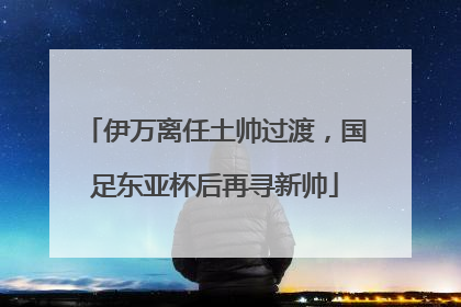 伊万离任土帅过渡，国足东亚杯后再寻新帅