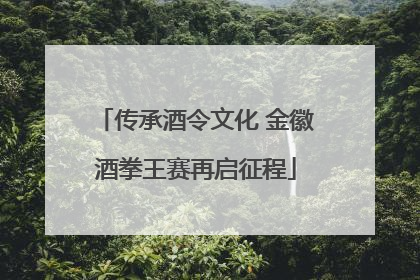 传承酒令文化 金徽酒拳王赛再启征程