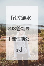 南京溧水区区管领导干部任前公示