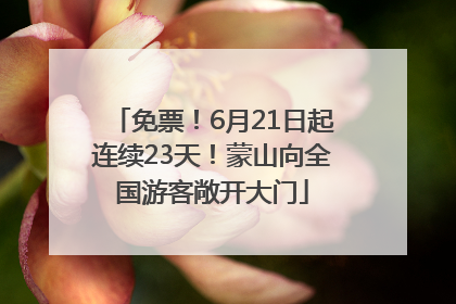 免票！6月21日起连续23天！蒙山向全国游客敞开大门