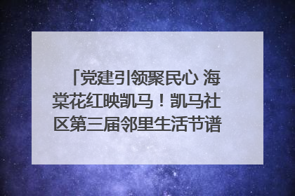 党建引领聚民心 海棠花红映凯马！凯马社区第三届邻里生活节谱写幸福新篇章