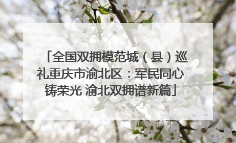 全国双拥模范城（县）巡礼重庆市渝北区：军民同心铸荣光 渝北双拥谱新篇