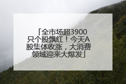 全市场超3900只个股飘红！今天A股集体收涨，大消费领域迎来大爆发