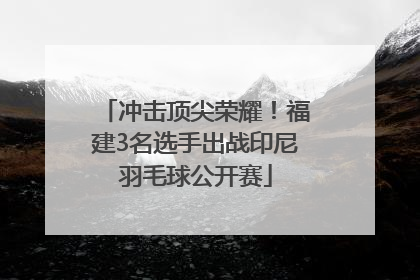 冲击顶尖荣耀！福建3名选手出战印尼羽毛球公开赛