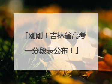 刚刚！吉林省高考一分段表公布！