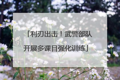 利刃出击！武警部队开展多课目强化训练