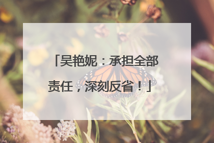 吴艳妮：承担全部责任，深刻反省！