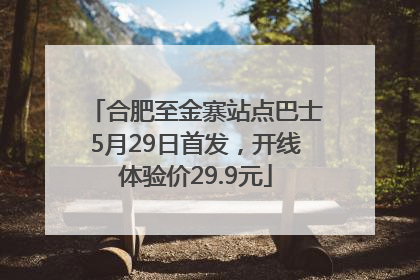 合肥至金寨站点巴士5月29日首发，开线体验价29.9元