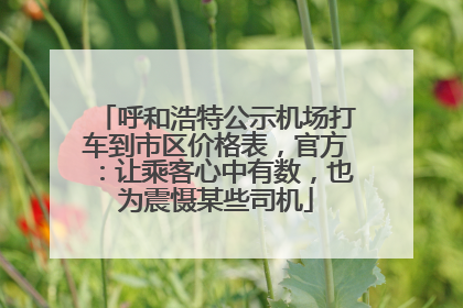 呼和浩特公示机场打车到市区价格表，官方：让乘客心中有数，也为震慑某些司机