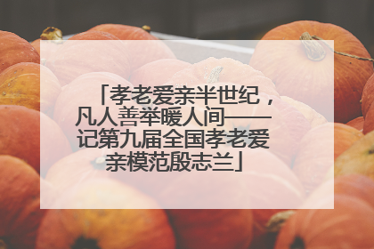 孝老爱亲半世纪，凡人善举暖人间——记第九届全国孝老爱亲模范殷志兰