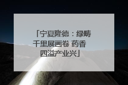 宁夏隆德：绿畴千里展画卷 药香四溢产业兴