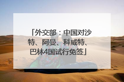 外交部：中国对沙特、阿曼、科威特、巴林4国试行免签