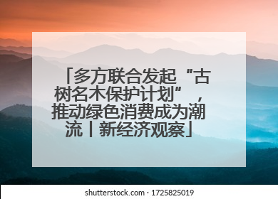 多方联合发起“古树名木保护计划”，推动绿色消费成为潮流丨新经济观察