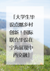 大学生毕设点燃乡村创新！国际联合毕设在宁海展现中西交融