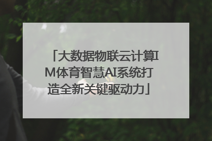 大数据物联云计算IM体育智慧AI系统打造全新关键驱动力