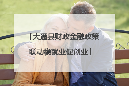 大通县财政金融政策联动稳就业促创业