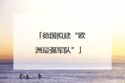 德国拟建“欧洲最强军队”