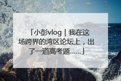 小彭vlog｜我在这场跨界的湾区论坛上，出了一道高考题……