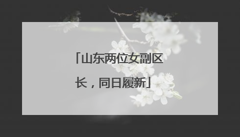 山东两位女副区长，同日履新