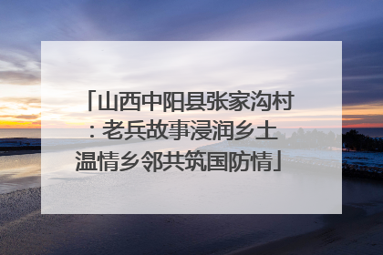 山西中阳县张家沟村：老兵故事浸润乡土 温情乡邻共筑国防情