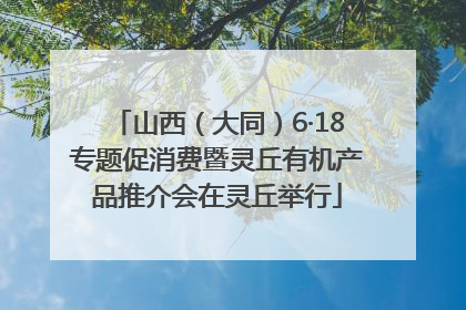 山西（大同）6·18专题促消费暨灵丘有机产品推介会在灵丘举行