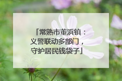 常熟市董浜镇：义警联动多部门，守护居民钱袋子