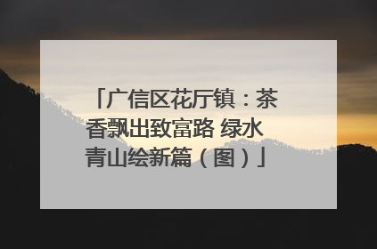 广信区花厅镇：茶香飘出致富路 绿水青山绘新篇（图）